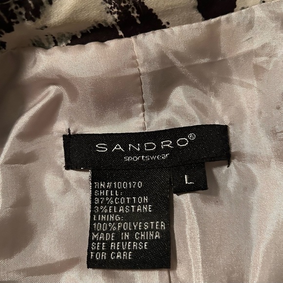 “Sandro” uniquely patterned jacket with pockets. Size L. - Picture 2 of 3